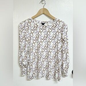 Ann Taylor Women’s Pullover Chain Heart Modal Blouse Size Large Petite